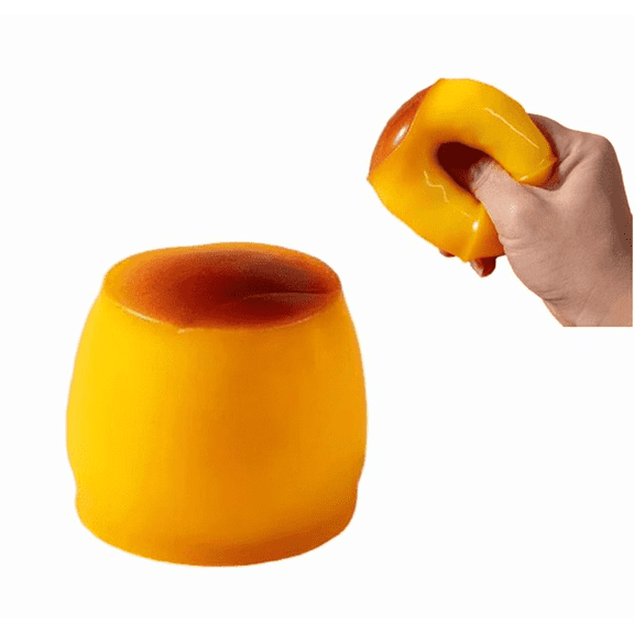 Crunchy Squishies Stress Ball | Caramel Pudding Style Slow Rising Sensory Squeeze Toy for Stress Relief Stretchy Desk Toy