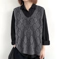 thumbnail image 2 of Rvasteizo Tank Tops for Women Solid V Neck Knit Sleeveless Loose Hollow Pullover Breathable Ladies Blouse, 2 of 5