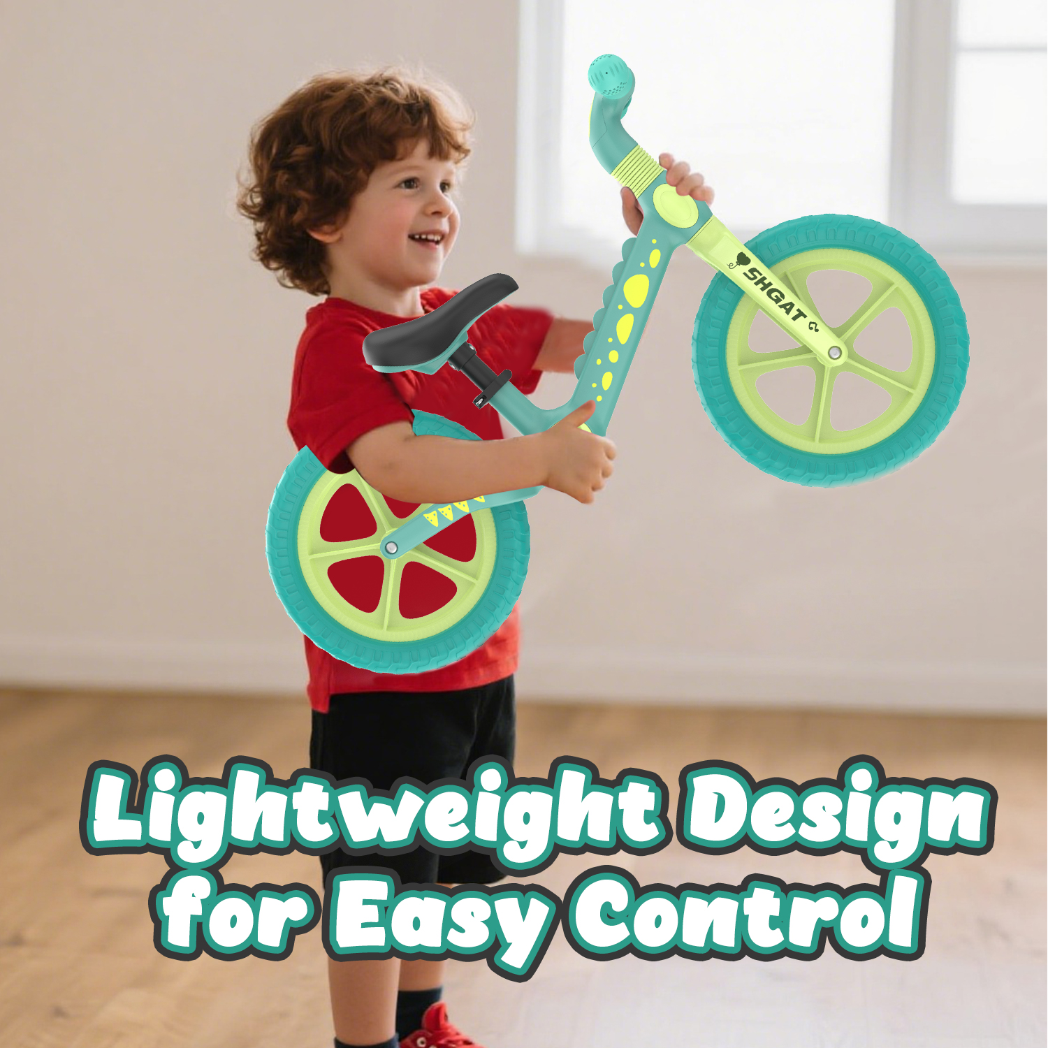 JoyStone 10-Inch Green Balance Bike for Toddlers 18+ Months photo 3