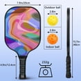 thumbnail image 3 of Pickleball Paddles Set Of 1, Fiberglass Surface, Sweet Candy Print, 1 Paddle, 2 Balls & Bag, 3 of 5