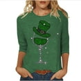 thumbnail image 2 of Meichang Hauts à Manches 3/4 pour Femmes St Patricks Day Chemises T-Shirts à Imprimé Irlandais Porte-Bonheur T-Shirts de Fête Col Rond Hauts Irlandais Porte-Bonheur Liquidation de Printemps, 2 of 4