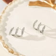 thumbnail image 6 of 14K Gold Plated Half Hoop Earrings Trendy Sterling Silver Claw Earrings Dainty CZ Wrap Cuff Earrings Triple Piercings Illusion Stud Earrings Jewelry Birthday Christmas Gifts for Her Mom, 6 of 9