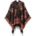 thumbnail image 4 of Cizayoi Women's Travel Plaid Shawl Wrap Open Front Poncho Cape Ruana Fall Winter, 4 of 5