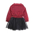 thumbnail image 5 of Younger Tree Little Girl Buffalo Plaid Tutu Skirt Party Princess Dress Christmas Clothes Outfits, 5 of 8