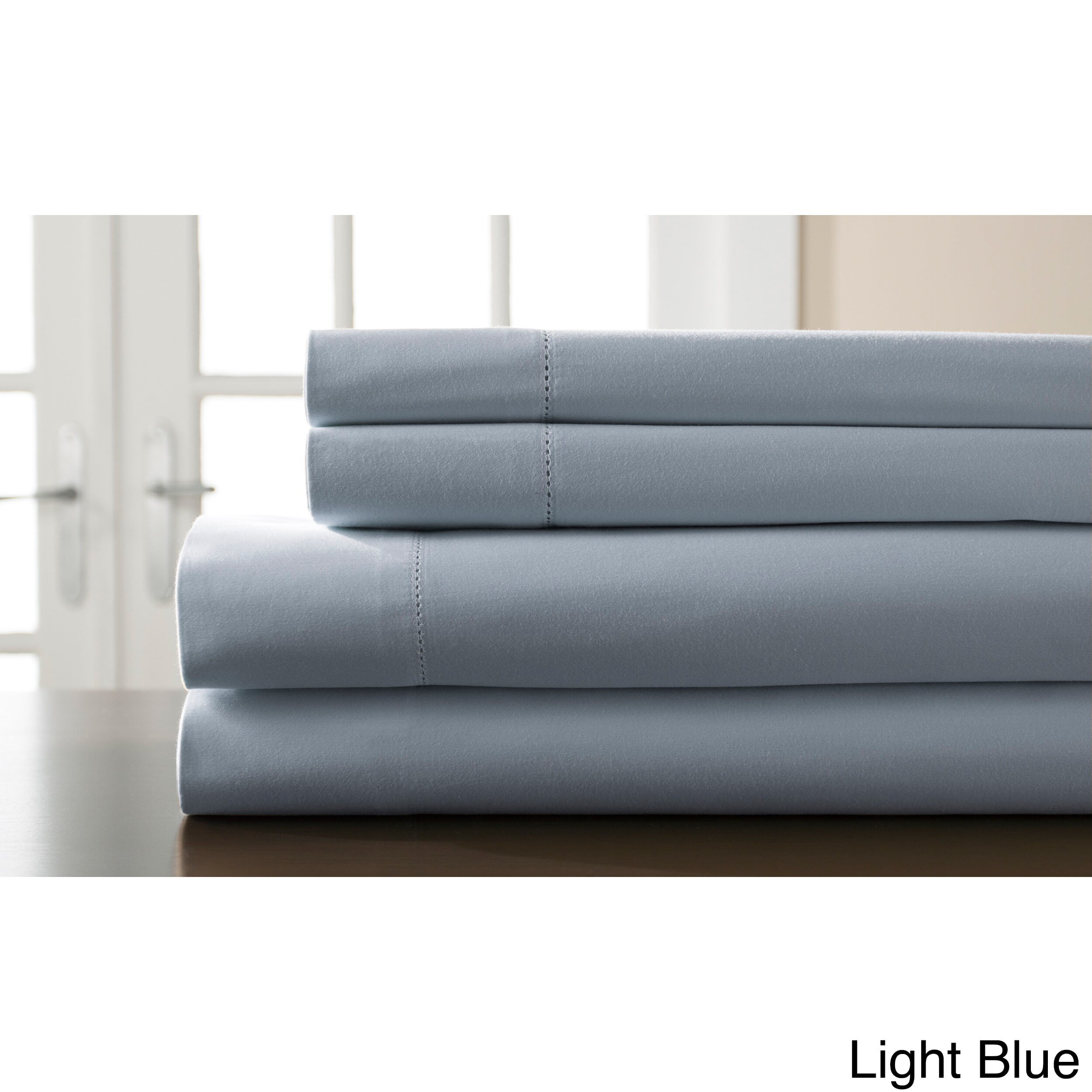 FULL Details about   T400 Hemstitch Solid Sheet Set WILLOW