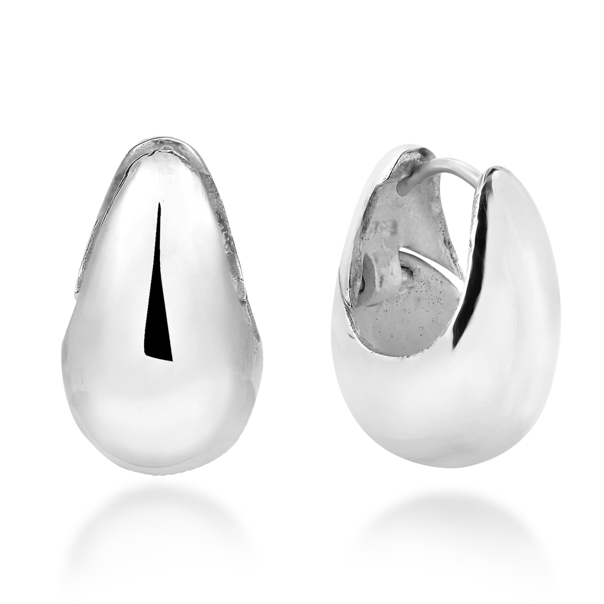 925 Sterling Silver Huggies Hoop Earrings 16 mm Diameter and 5 mm Wide