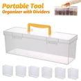 thumbnail image 7 of ASKITO Multi Purpose Hardware Storage Box With Removable Small Boxes, Portable Tool Organizer With Ergonomic Handle Transparent Durable Plastic Case For Screws Nails Small Parts, 7 of 7