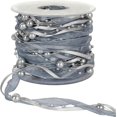 thumbnail image 1 of 11 Yards Gray Silver Beads Chain Ribbon Artificial Pearls String Beads Sheer Chiffon Satin 3 Strings Style for Garland Wedding Party Crafts Decoration, 1 of 4