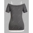 thumbnail image 3 of Top de Talla Extra de Ganchillo de Cráneo con Nudo de Calavera Rosegal  Camisetas tallas grandes, 3 of 5