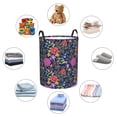 thumbnail image 4 of Balery Floral Cesta de ropa redonda con asas, impermeable, independiente, para ropa, juguetes, dormitorio y familia-Small, 4 of 6