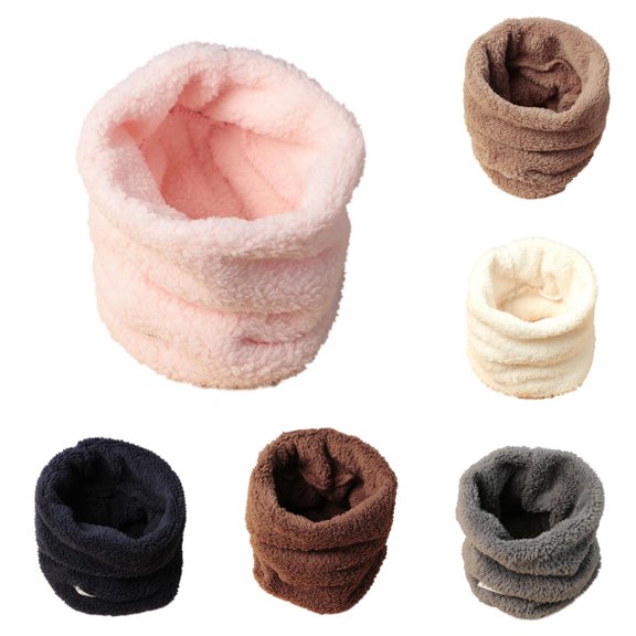 Krdevn Kids Neck Warmer Fuzzy Plush Lined Stretchy Windproof Thermal Neck Gaiter Soft Warm Neck Collar for Boys Girls Autumn Winter Outdoor Daily Cycling Activities