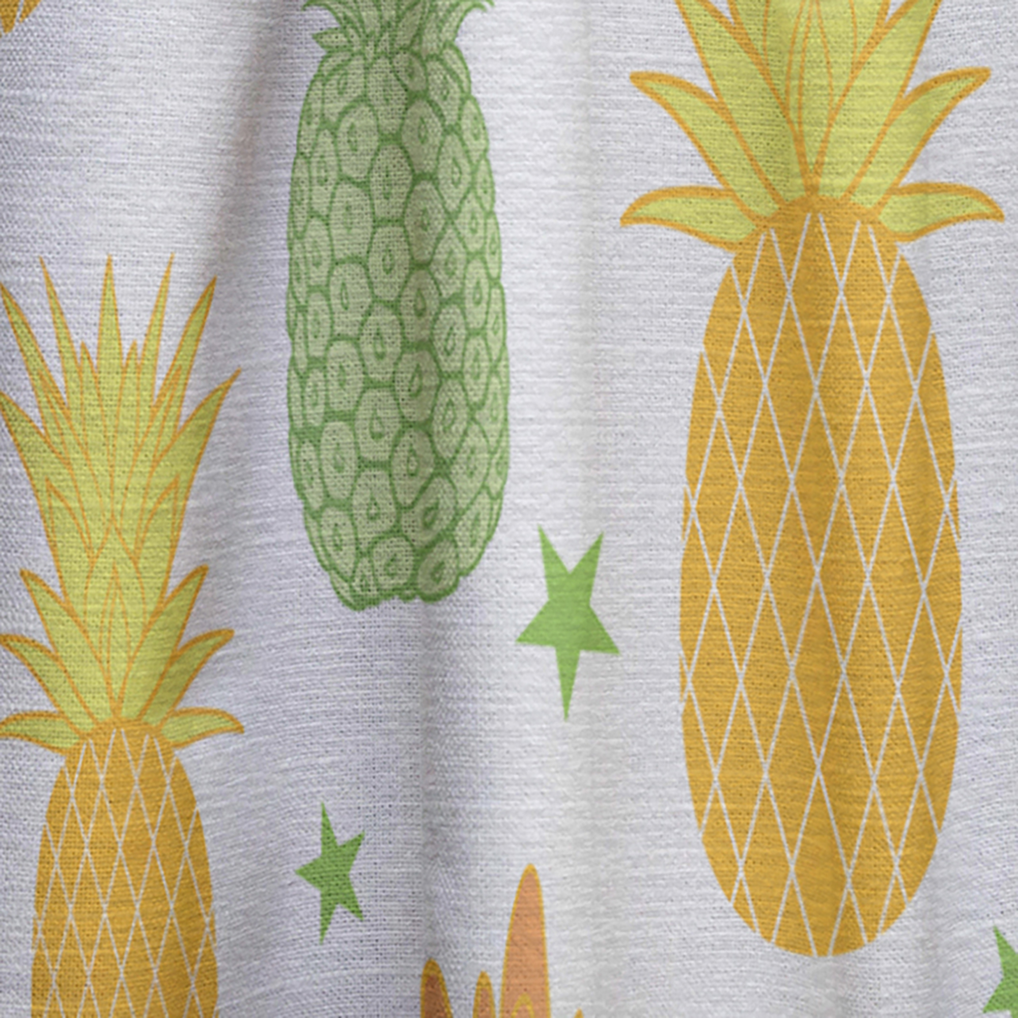 Designart 'Pineapple Summer Bliss Retro II' Mid-Century Modern Curtain Panel