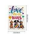 thumbnail image 4 of AMHNF Love Always Wins Linen Garden Flag 12x18 inch, LGBTQ Pride Month Yard Flag for Spring Summer Home Outdoor Garden Decoration, 4 of 5