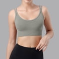 thumbnail image 5 of AJGRHE Women Petite Solid Bra High Strength Shockproof Sports Bra for Women Integrated Support Yoga Running Fitness Large Size L Green, 5 of 7