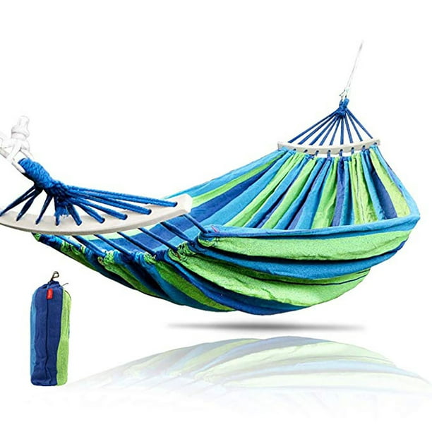 Opknappen evalueren Nutteloos Hammock for Wall,110x60'' Double Hammock,with Carrying Bag - Woven Hammock  for Patio, Backyard, Porch, Outdoor and Indoor Use - Soft Cotton Fabric  Hammocks - Walmart.com