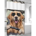 thumbnail image 4 of Funny Dog Print No Hook Shower Curtain Waterproof, Bathroom Curtains with Snap in Liners and See Through Top Window, Summer Modern Animals Hotel Style Bathtub Curtains Shower 36"Wx72"L, 4 of 8