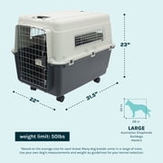 SportPet Designs Airline Approved Plastic Dog Kennel with Wheels, Large