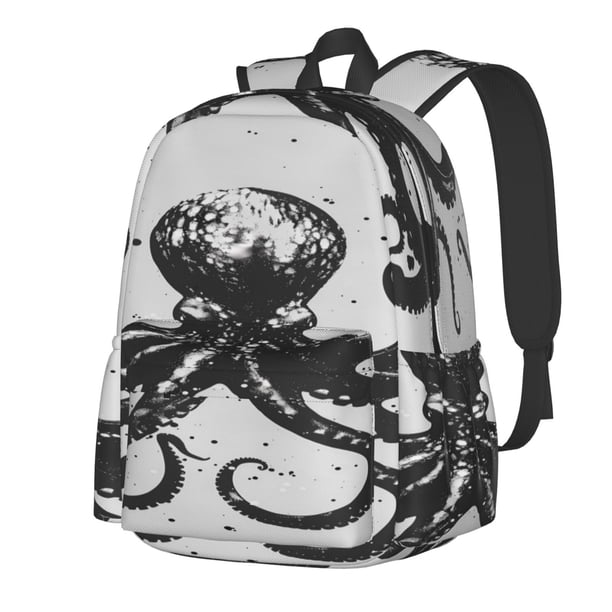 Disketp Abstract Ink Octopus Mochila Escolar de Gran Capacidad y Peso Ligero, Mochila de Viaje Ideal para Escuela, Trabajo y Uso Diario, Cómoda y con Estilo