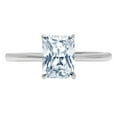 thumbnail image 3 of 1.75 ct Radiant Cut Natural Swiss Blue Topaz Solitaire 18K White Gold Womens Engagement Ring, 3 of 6