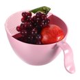 thumbnail image 5 of Uxcell Rice Washing Bowl Fruit Vegetable Strainer Colander Drainer Basket Kitchen Cleaning Tools Kit-Pink, 5 of 6
