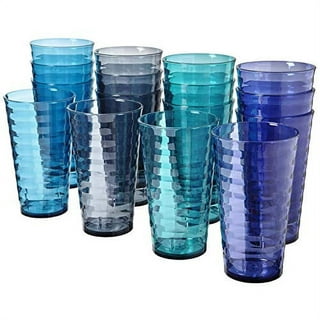 US Acrylic classic clear Plastic Reusable Drinking glasses (Set of 8) 12oz  Rocks & 16oz Water