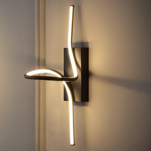 JONATHAN Y Sketch 9" Minimalist Metal Integrated LED Vanity Light Sconce, Black