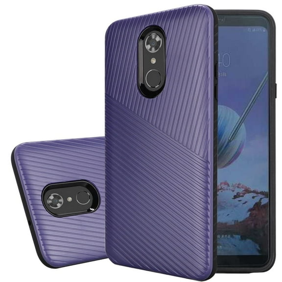 GSA Textured Embossed Lines Cover Case for LG Stylo 4 Purple
