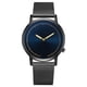 thumbnail image 1 of Reloj de negocios minimalista y elegante para hombres y mujeres con correa de aleación de cuarzo negra y azul, 1 of 3