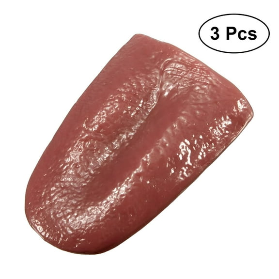 BESTSKY 3 Pcs Realistic Fake Tongue Gross Jokes Prank Tricks Halloween Horrific Magicians Props