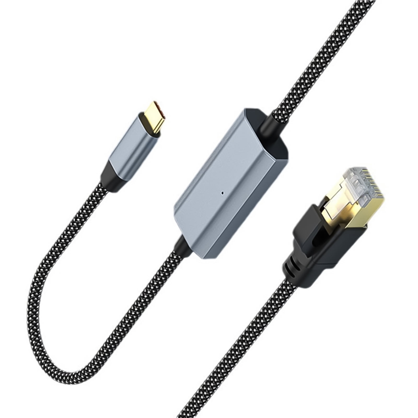 Type C To RJ45 Ethernet Cable 1000Mbps, Heat Resistant Adcanced Chip Nylon Braided Cord Heat Resistant