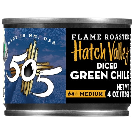 505 Southwestern Flame Roasted Hatch Valley Diced Green Chile, Medium, 4 oz Can – Green Chiles for Cooking