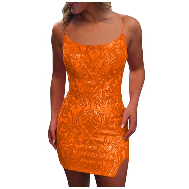 DAFEI Sequin Homecoming Dresses Short Sparkly Tight Mini Formal Evening Cocktail Gowns with Slit