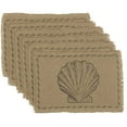 thumbnail image 2 of VHC Brands Sandy Burlap Seashells Nautical Cotton Coastal Tabletop Kitchen Stenciled Placemat Set of 6 Set 12x18 Tan, 2 of 5