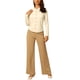 thumbnail image 2 of INSPIRE CHIC Women's Turn Down Collar Blouse Long Sleeve Basic Knitted Tops Beige M, 2 of 5