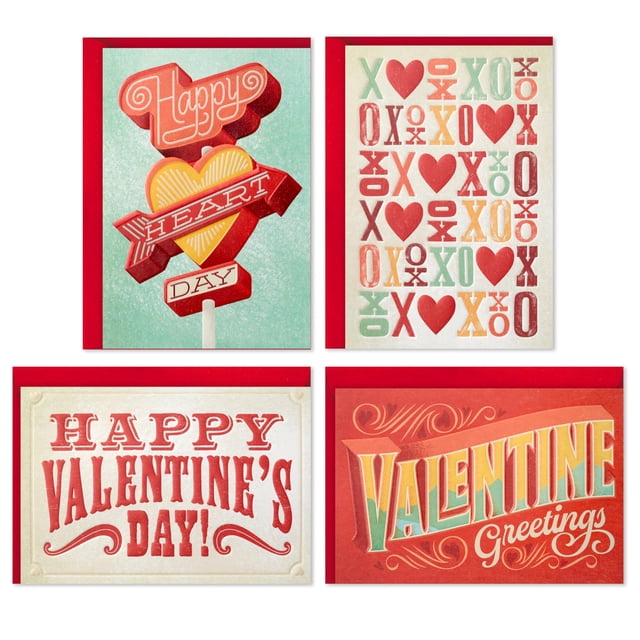 Tarjetas de San Valentín Hallmark Bold Type, paquete de 24, 13 x 18 cm