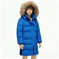 thumbnail image 5 of Juebong Girls Long Winter Coat Heavyweight Hooded Puffer Jacket Kids Windproof Quilted Parka Padded Down Jackets with Pockets Blue,14-15Years, 5 of 5