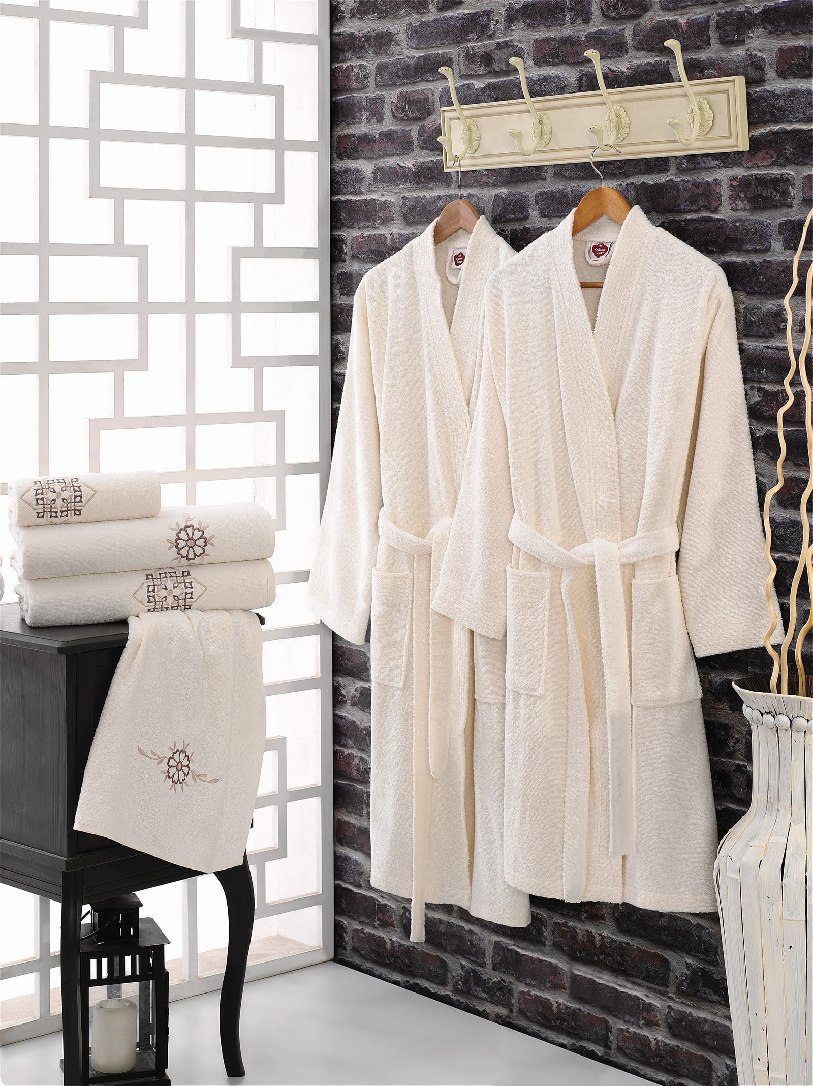 Spirit Home 6 Piece 100 Turkish Cotton Terry Cloth Bathrobe Set