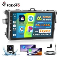 Podofo Car Stereo Radio for Toyota Corolla 2009 2010 2011 2012 2013 with Wireless Carplay Android Auto, 4 64G 9 inch HD IPS Thouch Screen Bluetooth Radio with BT5.0 32EQ 1280 * 720P GPS WiFi