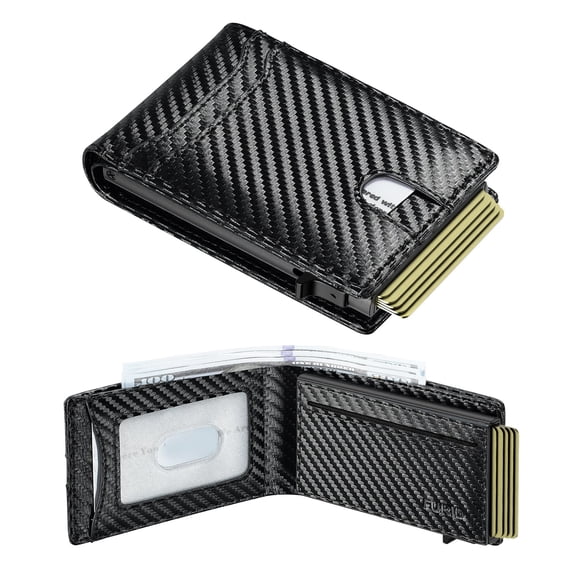 Tarjetero Furid Smart Wallet RFID de fibra de carbono para hombre