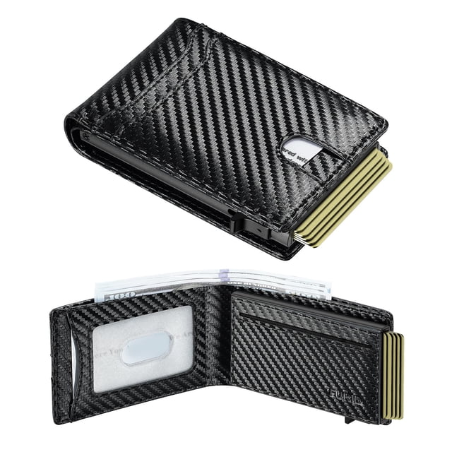 Tarjetero Furid Smart Wallet RFID de fibra de carbono para hombre