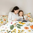 thumbnail image 4 of Manfei Retro Rustic Flower 7-Piece Bedding Comforter Set,Natural Plant King Bedding Sets,Orange Floral Green Leaves Bed Sheets For Girls Kids,Super Cozy Room Decor Reversible, 4 of 8