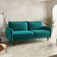 thumbnail image 5 of Pemberly Row 70" Round Arm Upholstered Modern Velvet Sofa in Blue, 5 of 15