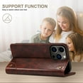 thumbnail image 4 of iPhone 14 Pro Case Wallet, iPhone 14 Pro Wallet Case Leather Folio Case Flip Cover with Magnetic Kickstand Credit Card Holder for iPhone 14 Pro 6.1" 2022 Brown, 4 of 6