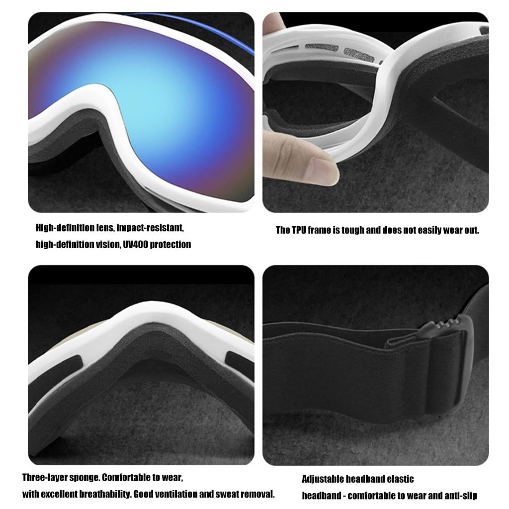 Ski Goggles Wide View Double Layer Snowboard Goggles for Women Men Cycling Outdoor Sport Fog Resistant Skiing Glasses