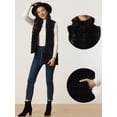 thumbnail image 2 of Chaleco Esponjoso para Mujer Abrigo de Piel Sintética sin Mangas con Cuello Alto Negro L, 2 of 6