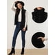 thumbnail image 2 of Chaleco Esponjoso para Mujer Abrigo de Piel Sintética sin Mangas con Cuello Alto Negro L, 2 of 6