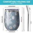 thumbnail image 5 of Floral 12oz Stainless Steel Insulated Wine Tumbler with Lid and Straw – Double Wall Vacuum Mug for Hot & Cold Drinks, 304 Steel Interior, Sweat-Free Design,Thanksgiving,Christmas, Spring,Flower, 5 of 5
