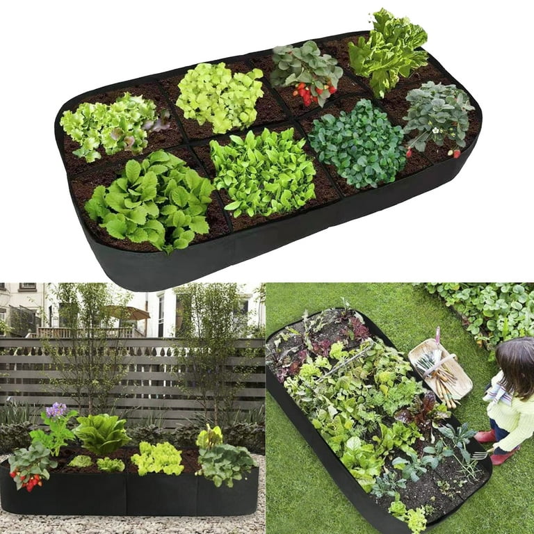 Vegetable Grow Bags Planters Split Planting Bag Cultivation Bag Breathable  Cloth Felt Raised Garden Bed For Vegetables Flowers 4/8 Pockets Multi-grid  Flowerpot