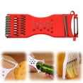 thumbnail image 2 of neszzmir Vegetable Chopper 6-in-1 Multifunctional Peeler & Slicer, Stainless Steel Mandoline Grater for Potato, Carrot, Cucumber, Apple, Easy Use Kitchen Gadget (Red), 2 of 9