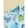 thumbnail image 6 of Sedceaty Toddler Baby Boys Rash One-Piece Guard Swimsuit,0-12 Months 1T 2T 3T Dinosaur Print Short Sleeve Round Neck Front Zip Up Beach Wear, 6 of 10